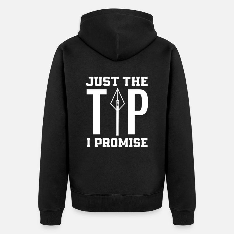 Bogenspitze Pfeil Bogenschießen - Unisex Premium Bio Zip Hoodie - Schwarz
