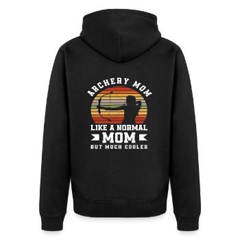 Bogen Mama Mutter Bogenschießen - Unisex Premium Bio Zip Hoodie - Schwarz - Hinten - Nico (187cm)