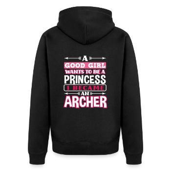 Love Archery Archery - Unisex Premium Organic Zip Hoodie - black - Back - Nico (187cm)