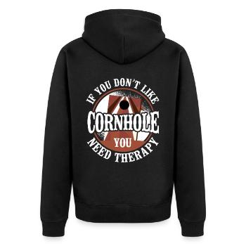Joueur de sac de haricots de l’équipe Cornhole - Veste à capuche bio Premium Unisexe - noir - Dos - Nico (187cm)