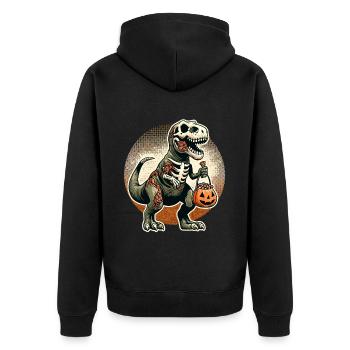 TRex Dinosaure Zombie Halloween Costume - Veste à capuche bio Premium Unisexe - noir - Dos - Nico (187cm)