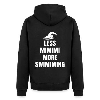 Triathlon Swimmer Swimming Training - Unisex Premium Organic Zip Hoodie - black - Back - Nico (187cm)