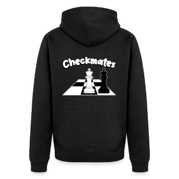 Chess Player Chess Board - Unisex Premium Bio Zip Hoodie - Schwarz - Hinten - Nico (187cm)