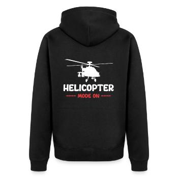 Mode hélicoptère dans les hangars à partir de - Veste à capuche bio Premium Unisexe - noir - Dos - Nico (187cm)