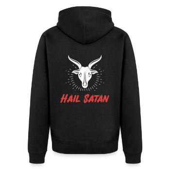Grêle! Satan! Antéchrist Humour Gothique Satanique - Veste à capuche bio Premium Unisexe - noir - Dos - Nico (187cm)