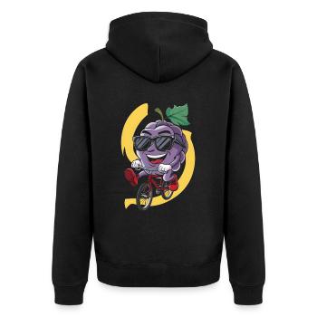 Trauben, Radfahren, Auf, Fahrrad, Geschenk - Unisex Premium Bio Zip Hoodie - Schwarz - Hinten - Nico (187cm)