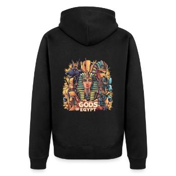 Götter der Magie Ägypten - Unisex Premium Bio Zip Hoodie - Schwarz - Hinten - Nico (187cm)