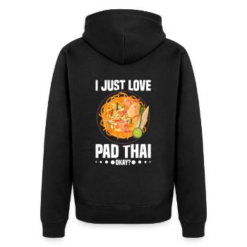 Pad Thai Cuisine thaïlandaise Cuisine thaïlandaise - Veste à capuche bio Premium Unisexe - noir - Dos - Nico (187cm)