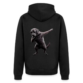 Dabbing Hunde Tierliebhaber Dab Labrador Retriever - Unisex Premium Bio Zip Hoodie - Schwarz - Hinten - Nico (187cm)