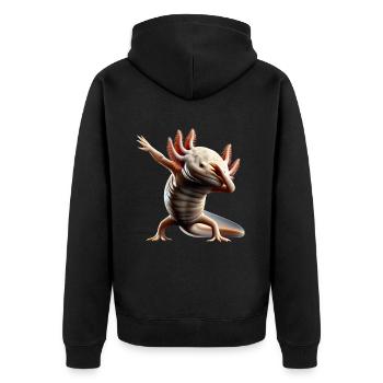 Dabbing Axolotl Animal Animal Lover Cool Motif Dab - Unisex Premium Organic Zip Hoodie - black - Back - Nico (187cm)