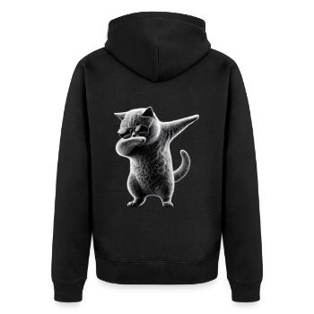 Dabbing British Shorthair Cat Dab Pets - Unisex Premium Organic Zip Hoodie - black - Back - Nico (187cm)
