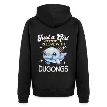 Manatee Fille Dugong - Veste à capuche bio Premium Unisexe - noir - Dos - Nico (187cm)