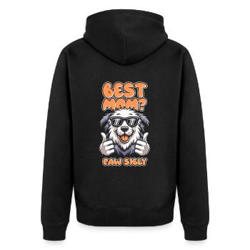 Berger Anglais Vieux Bobtail Mère - Veste à capuche bio Premium Unisexe - noir - Dos - Nico (187cm)