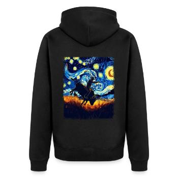 Bull Rider Bull Riding Cowboy Nuit étoilée Gem - Veste à capuche bio Premium Unisexe - noir - Dos - Nico (187cm)
