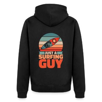 Surfer Surfen Juste un surfeur - Veste à capuche bio Premium Unisexe - noir - Dos - Nico (187cm)