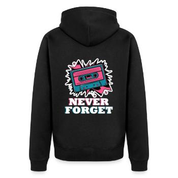 Vergessen Sie Nie Das Retro-Kassettenband - Unisex Premium Bio Zip Hoodie - Schwarz - Hinten - Nico (187cm)