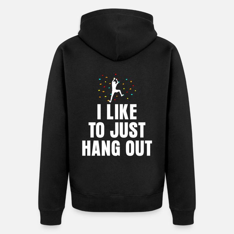 Boulder Climbing Bouldering - Unisex Premium Bio Zip Hoodie - Schwarz
