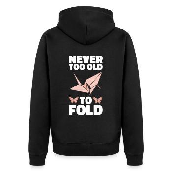 Origami Master Papier Falten Papierkranich Japan - Unisex Premium Bio Zip Hoodie - Schwarz - Hinten - Nico (187cm)