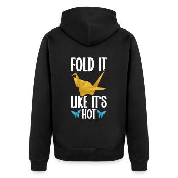 Origami Master Papier Falten Papierkranich Japan - Unisex Premium Bio Zip Hoodie - Schwarz - Hinten - Nico (187cm)