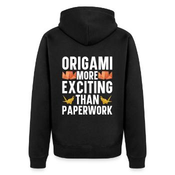 Origami Master Papier Falten Papierkranich Japan - Unisex Premium Bio Zip Hoodie - Schwarz - Hinten - Nico (187cm)