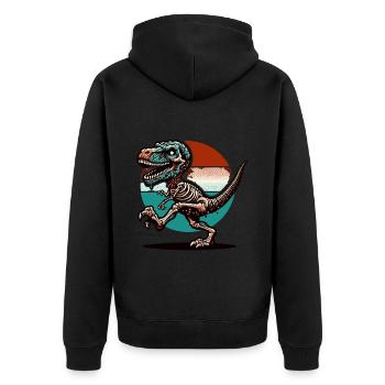 TRex dinosaure zombie Halloween Costume Décoration - Veste à capuche bio Premium Unisexe - noir - Dos - Nico (187cm)