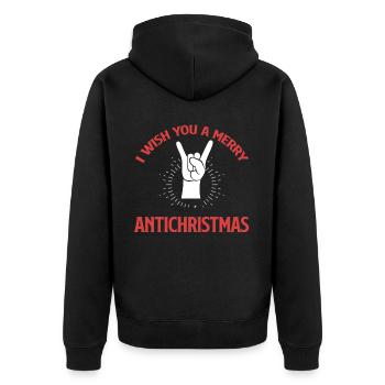Je vous souhaite un joyeux anti-Noël - Veste à capuche bio Premium Unisexe - noir - Dos - Nico (187cm)
