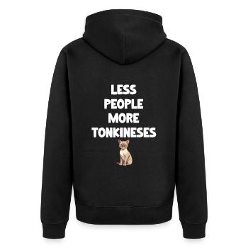 Weniger Menschen Mehr Tonkinesen Ragdoll-fell - Unisex Premium Bio Zip Hoodie - Schwarz - Hinten - Nico (187cm)