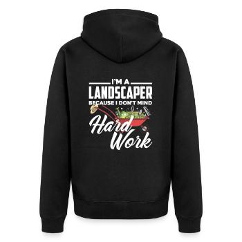 Landscaper Work Garden - Unisex Premium Organic Zip Hoodie - black - Back - Nico (187cm)