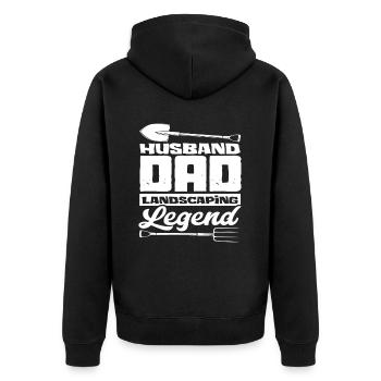Landschaftsgärtner Ehemann Papa - Unisex Premium Bio Zip Hoodie - Schwarz - Hinten - Nico (187cm)