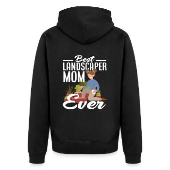 Beste Landschaftsgärtner Mama - Unisex Premium Bio Zip Hoodie - Schwarz - Hinten - Nico (187cm)