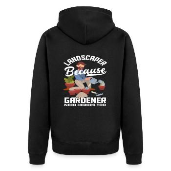 Landscape Gardener Gardener Heroes - Unisex Premium Organic Zip Hoodie - black - Back - Nico (187cm)