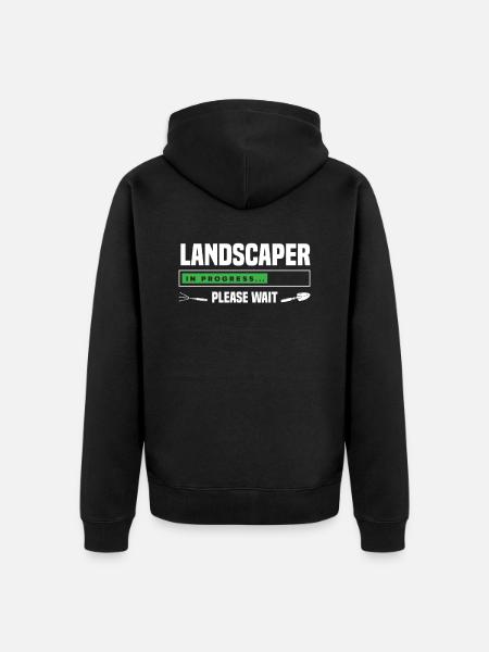 Landscape gardener in training - Unisex Premium Organic Zip Hoodie - black