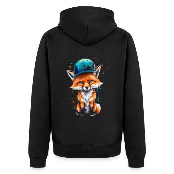 Casquette Fox Snapback Cool Animal Design Print - Veste à capuche bio Premium Unisexe - noir - Dos - Nico (187cm)