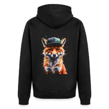 Casquette Fox Snapback Cool Animal Design Print - Veste à capuche bio Premium Unisexe - noir - Dos - Nico (187cm)