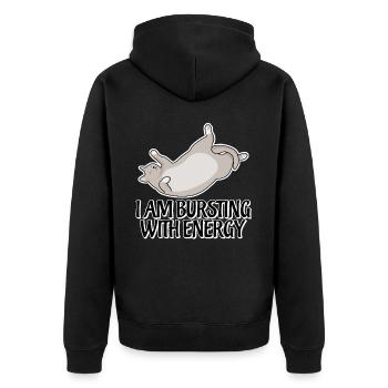 Cat Sleep Tired Sleeping Bed Nap - Unisex Premium Bio Zip Hoodie - Schwarz - Hinten - Nico (187cm)