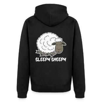 Dormir Mouton Fatigué Sieste Sommeil - Veste à capuche bio Premium Unisexe - noir - Dos - Nico (187cm)