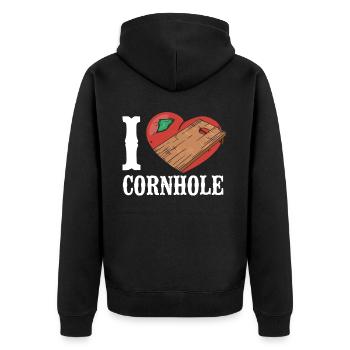 Joueur de sac de haricots de l’équipe Cornhole - Veste à capuche bio Premium Unisexe - noir - Dos - Nico (187cm)