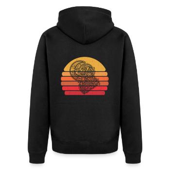 Golden Doodle Moon Phases - Unisex Premium Organic Zip Hoodie - black - Back - Nico (187cm)