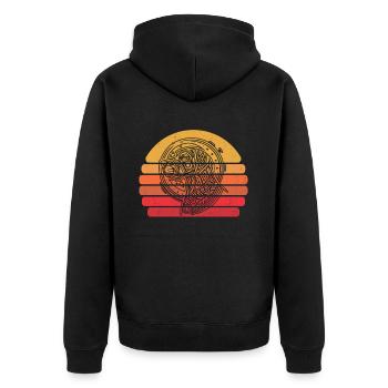 Deutsche Dogge Moon Phases - Unisex Premium Bio Zip Hoodie - Schwarz - Hinten - Nico (187cm)