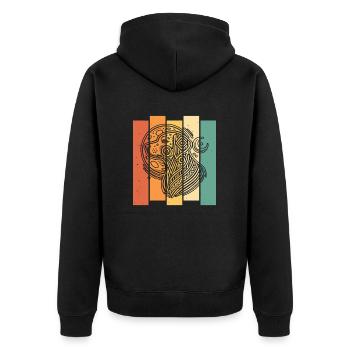 Dalmatiner Moon Phases - Unisex Premium Bio Zip Hoodie - Schwarz - Hinten - Nico (187cm)