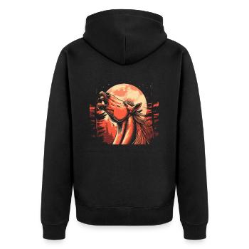 Cheval Équitation Lune Hurlement - Veste à capuche bio Premium Unisexe - noir - Dos - Nico (187cm)