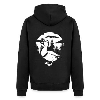 Canard Lune Hurlant - Veste à capuche bio Premium Unisexe - noir - Dos - Nico (187cm)