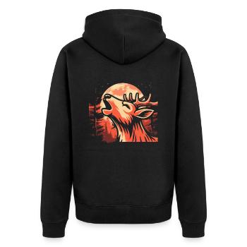 Cerf Lune Hurlement - Veste à capuche bio Premium Unisexe - noir - Dos - Nico (187cm)