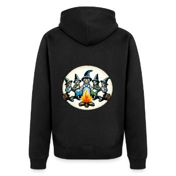 Camping feu de camp Vintage sorcières Design - Veste à capuche bio Premium Unisexe - noir - Dos - Nico (187cm)