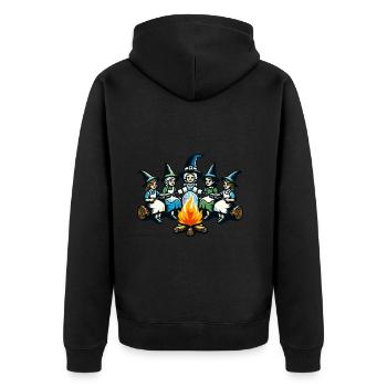 Camping feu de camp Vintage sorcières Design - Veste à capuche bio Premium Unisexe - noir - Dos - Nico (187cm)