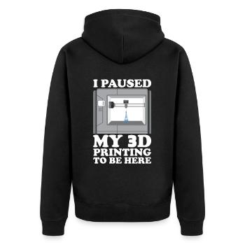 3D Drucker Filament 3D Drucken 3D Druck 3D Printer - Unisex Premium Bio Zip Hoodie - Schwarz - Hinten - Nico (187cm)