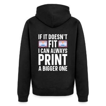 3D Drucker Filament 3D Drucken 3D Druck 3D Printer - Unisex Premium Bio Zip Hoodie - Schwarz - Hinten - Nico (187cm)