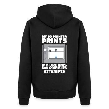 3D Drucker Filament 3D Drucken 3D Druck 3D Printer - Unisex Premium Bio Zip Hoodie - Schwarz - Hinten - Nico (187cm)