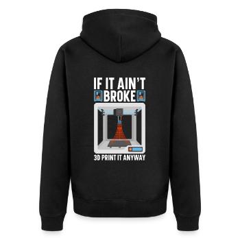 3D Drucker Filament 3D Drucken 3D Druck 3D Printer - Unisex Premium Bio Zip Hoodie - Schwarz - Hinten - Nico (187cm)