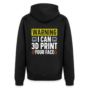 3D Drucker Filament 3D Drucken 3D Druck 3D Printer - Unisex Premium Bio Zip Hoodie - Schwarz - Hinten - Nico (187cm)
